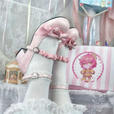 LBSFY  -  Japanese Style Lolita Cosplay Shoes Sweet Victorian Girl Elegant Tea Party Princess Round Head Bow Pearl Lace Middle Heel Shoes